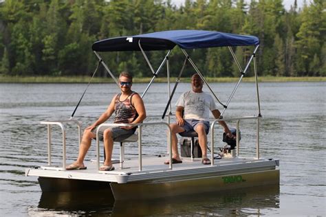 TAVO TOON P-2: two-person mini pontoon boat, shallow-draft pontoons ...