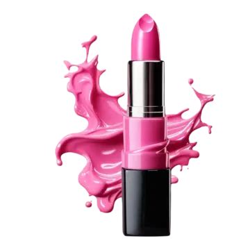 Pink Lipstick And Nail Polish Splashes Isolated On A White Background, Pink Lipstick And Nail ...