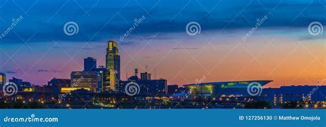 Sunset with Beautiful Skyline Downtown Omaha Nebraska Stock Photo - Image of travels, downtown ...