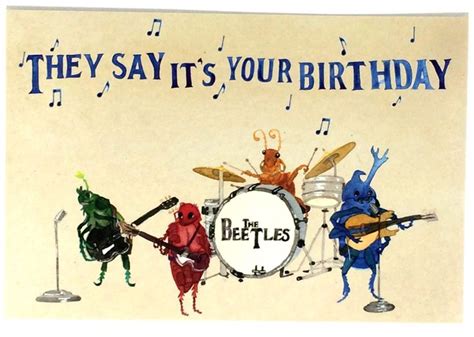 Beatles Happy Birthday Postcards, Beetles Bday Musical Oldies Cards, Classic Rock Birthday ...