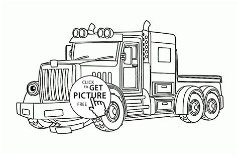 Semi Truck Coloring Pages Cartoon Semi Truck Coloring Page For Kids ...