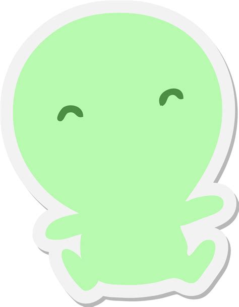 cute little alien sticker 10846433 Vector Art at Vecteezy