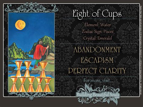 The Eight of Cups Tarot Card Meanings | Tarot Reading | Cups tarot, Tarot card meanings ...