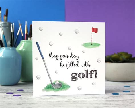 Golf Card Dad Birthday Card Golf Birthday Card Fathers Day | Etsy