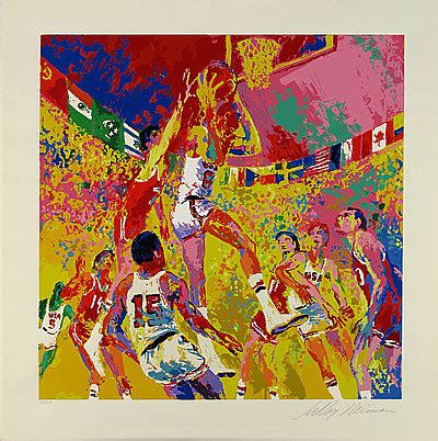 LeRoy Neiman, Olympic Basketball, Serigraph on Paper, Limited Edition