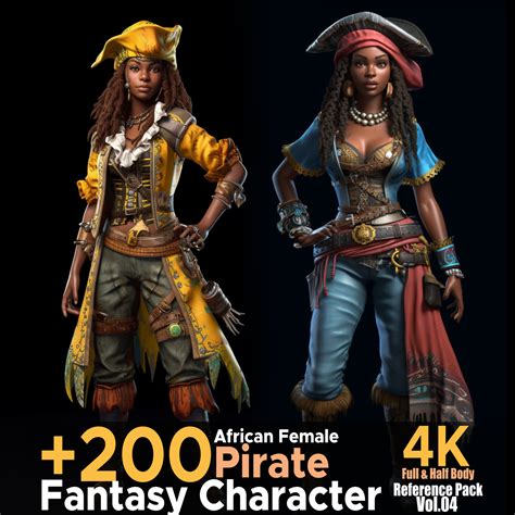 ArtStation - +200 African Female Pirate (Fantasy Character) Vol.04 | 4K | Reference Pack