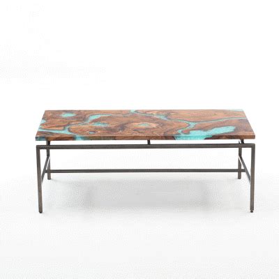 Moraine Wood & Teal Resin Coffee Table | Pier 1 Imports | Coffee table ...