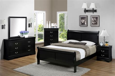 Black Queen Sleigh Bedroom Set#N# – My Furniture Place