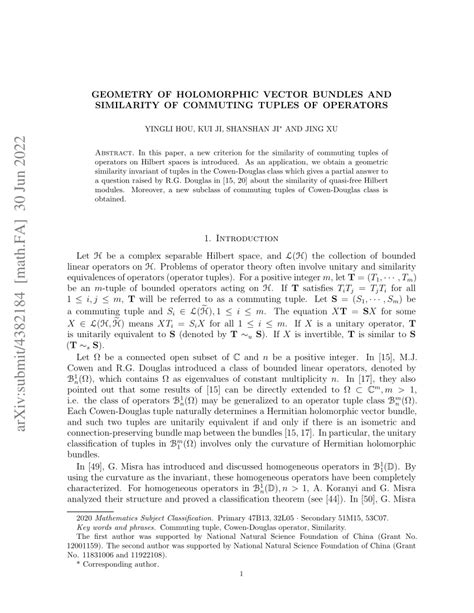 (PDF) Geometry of Holomorphic vector bundles and similarity of ...