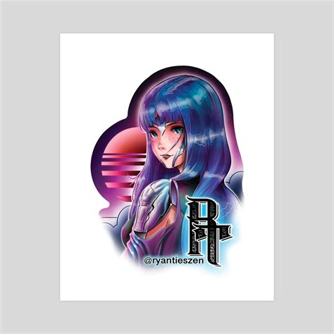 Cyber Anime Woman, an art print by Red Arbor - INPRNT