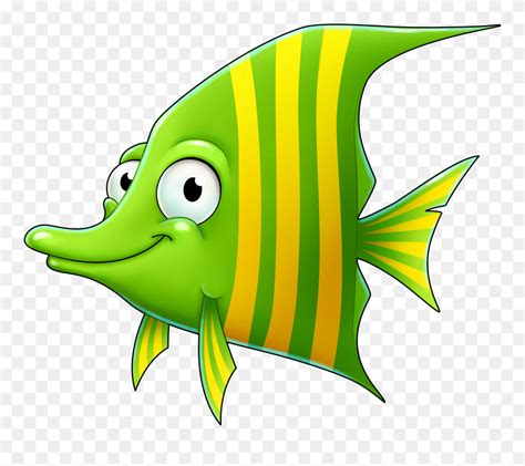 Green Cartoon Fish Clip Art - Free Fish Cartoon Background - Png Download (#5213374) - PinClipart