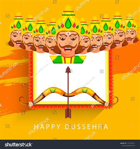 Illustration Happy Dussehra Ravana Ten Heads Stock Vector (Royalty Free) 1195758571 | Shutterstock