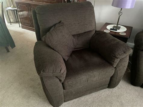 brown fabric DFS three piece suite recliner sofa chair couch | in ...