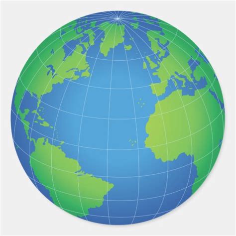 World Globe Map Classic Round Sticker | Zazzle.com.au