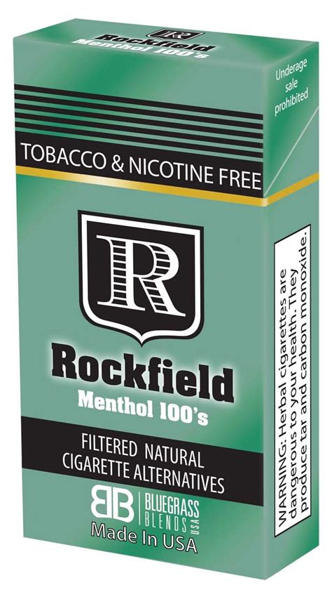 Tobacco Free Cigarette Alternatives - ROCKFIELD "Menthol 100's" - Tobacco Free - Nicotine Free ...