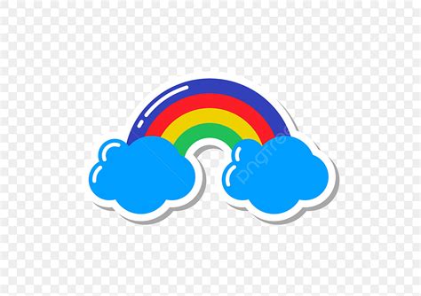 Pop Art Sticker Vector Art PNG, Pop Art Eighties Patch Sticker, Cartoon, Rainbow, Cloud PNG ...