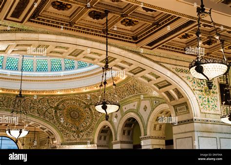 Interior of the Chicago Cultural Center showing architectural detail ...