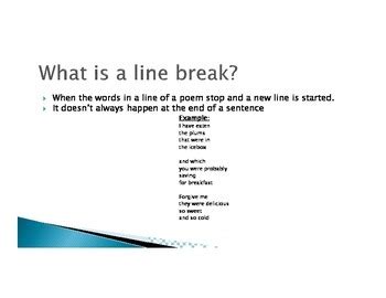 Line Breaks in Poetry by Jonathan Cowan | TPT