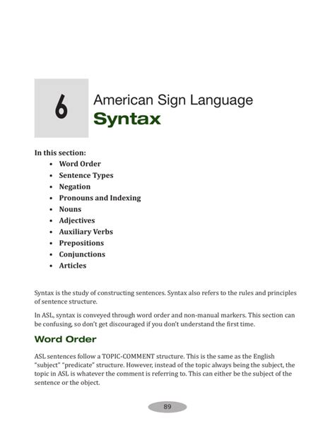 ASL, syntax