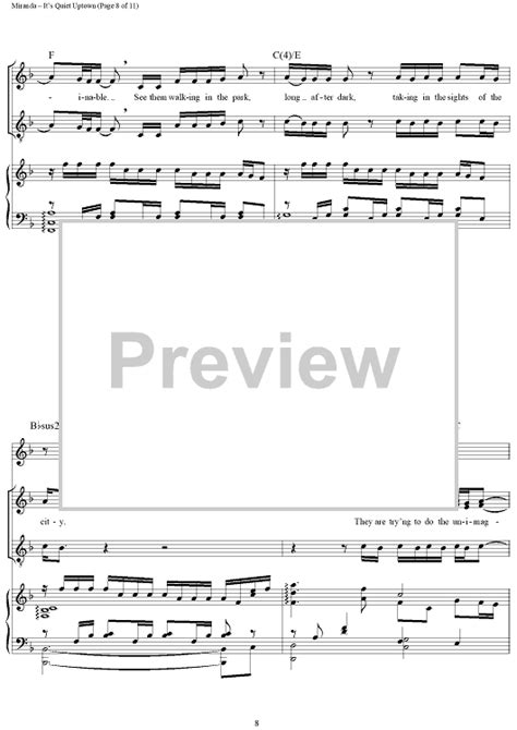 It's Quiet Uptown" Sheet Music for Piano/Vocal/Chords - Sheet Music Now