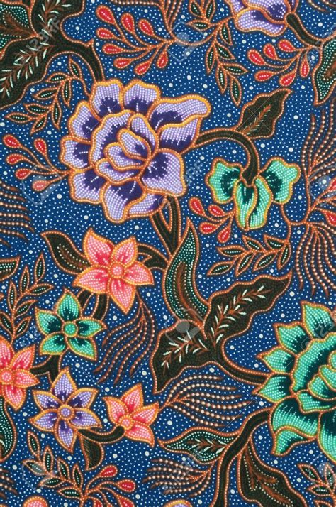 Detail of batik pattern with lavender and green flowers | Batik pattern ...