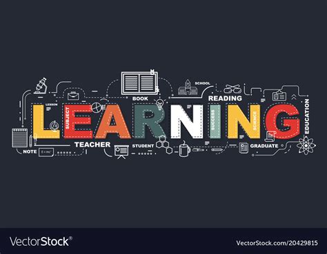 Design concept word learning website banner Vector Image