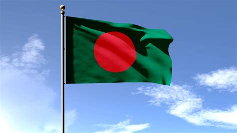 Three Flags Of Bangladesh Waving In The Wind (4K High Detailed 3D ...