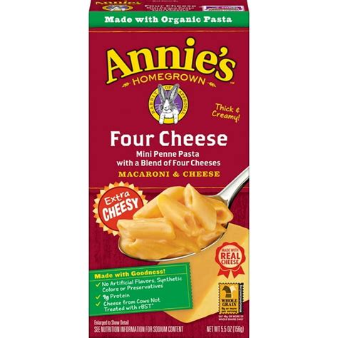 Annie's Four Cheese Macaroni and Cheese, 5.5 oz - Walmart.com - Walmart.com