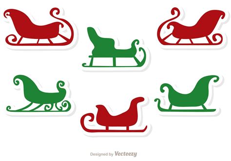 Santa Sleigh Vector Pack 2 83669 Vector Art at Vecteezy