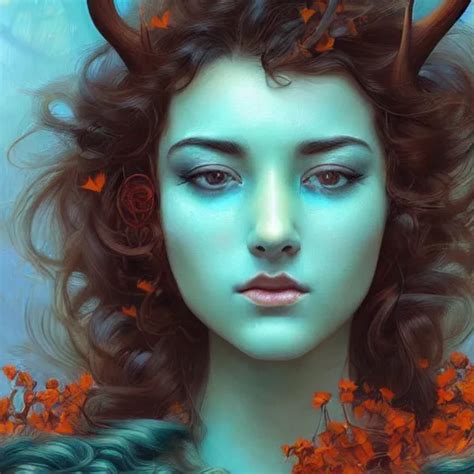 beautiful digital painting of a beautiful young woman | Stable ...