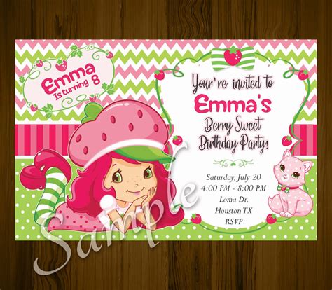 Strawberry Shortcake Invitation Shortcake Printable | Etsy | Strawberry ...