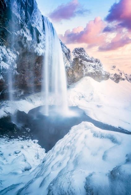 Premium Photo | Iceland seljalandsfoss waterfall winter in iceland seljalandsfoss waterfall in ...