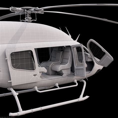 3d bell 429 helicopter interior model