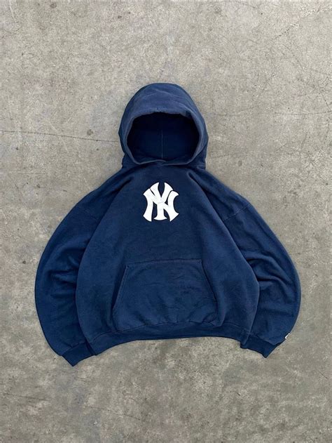 “NY” FADED NAVY BLUE HOODIE | Streetwear outfits, Navy blue hoodie ...