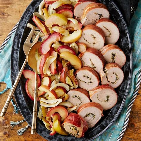 Prosciutto-Wrapped Pork with Roasted Apples & Fennel Recipe - EatingWell