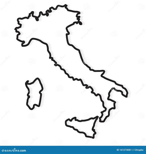 Black Abstract Outline of Italy Map Stock Vector - Illustration of digitally, rome: 161274081