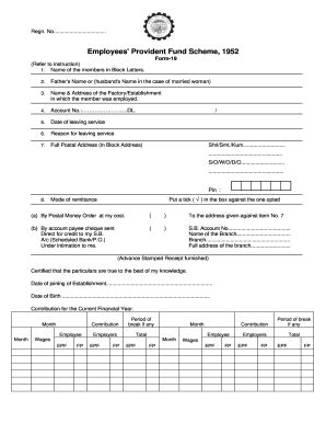 Epfosurat Form-19 1952-2024 - Fill and Sign Printable Template Online