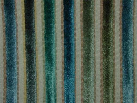 Designer Upholstery Fabric Verona Velvet Stripe Teal Green Blue By The Metre | Designer ...