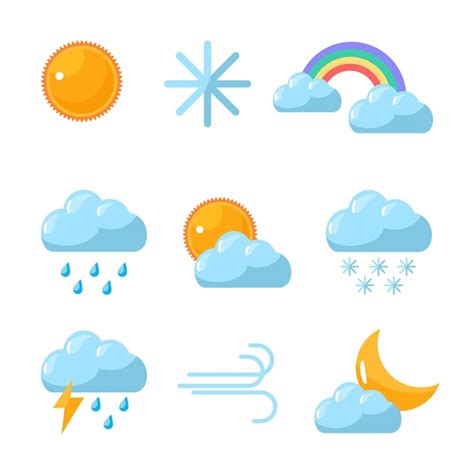 Premium Vector | Icons for depicting weather conditions Vector ...