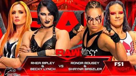 Rhea Ripley & Becky Lynch Vs Ronda Rousey & Shayna Baszler - YouTube