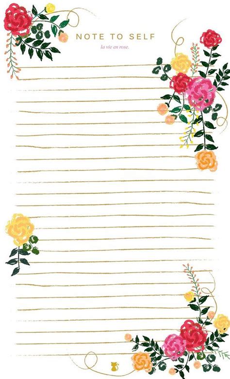 Floral Notepad by LucySuiSF | Writing paper printable, Note paper, Planner paper