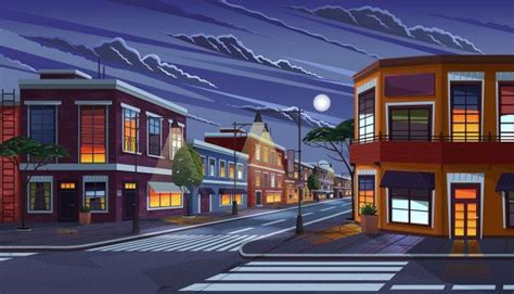 Calle de la ciudad por la noche | Premium Vector #Freepik #vector # ...