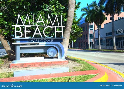 Miami Beach Sign Stock Photo - Image: 39751411