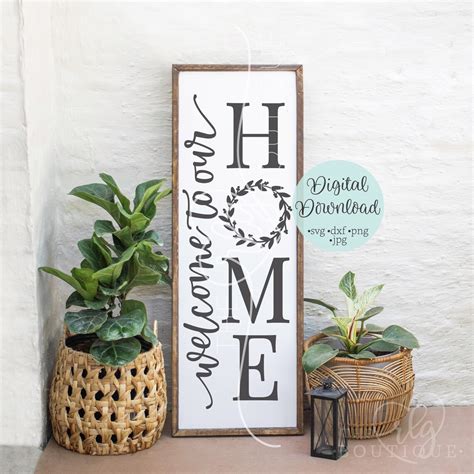 Welcome to Our Home Svg Wreath Version Porch Sign Svg - Etsy