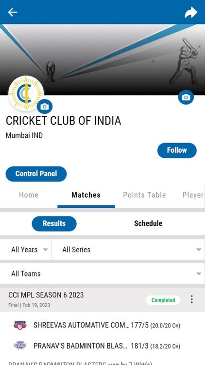 CCI CRICKET APP by CricClubs LLC