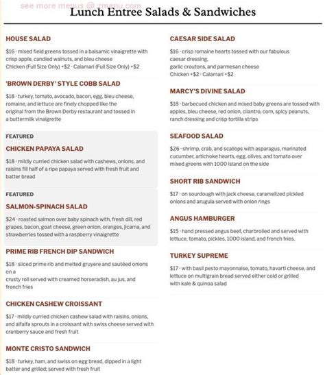 Online Menu of Cedar Creek Inn Restaurant, Brea, California, 92821 - Zmenu