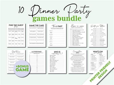 Dinner Party Games Starters Dinner Table Party Games for Adults ...