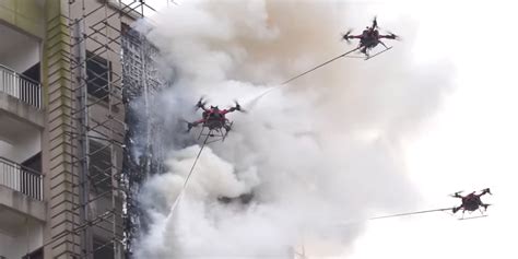 Firefighting drones extinguish 10-story blaze in China - DroneDJ