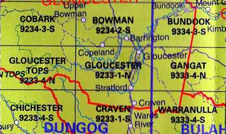 Gloucester 9233-1-N NSW Topographic Map - Printed - A.B.C. Maps