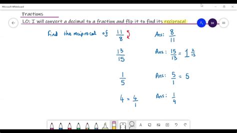 Finding the reciprocal of a decimal - YouTube